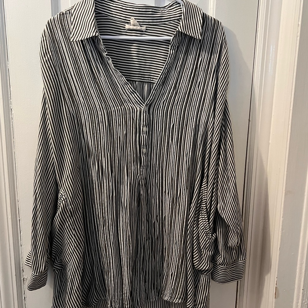 Festi Black and White Striped Blouse